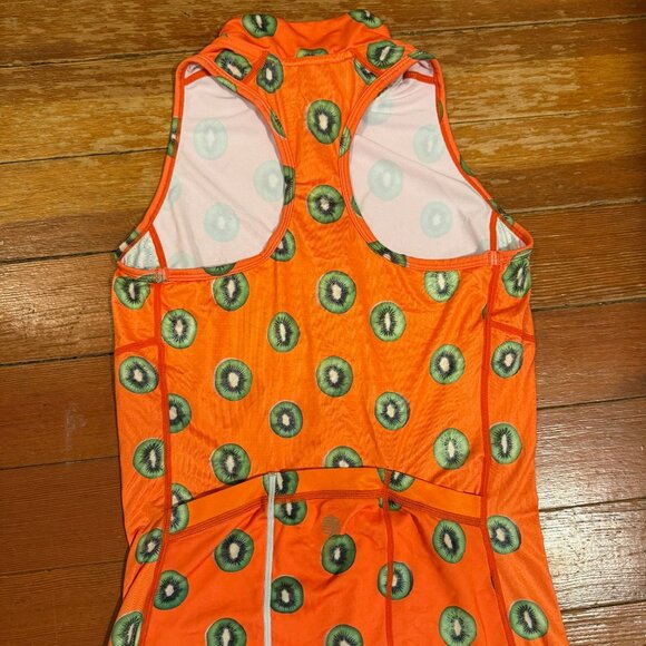 Shebeest Divine Sleeveless Cycling Jersey, Women's XS, Orange Kiwi - Picture 5 of 6